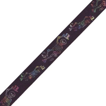 Dancing Bones Confetti Printed Dog Ribbon